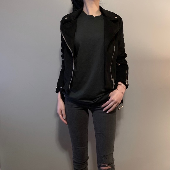 Zara Faux Suede Moto Jacket - Picture 2 of 3